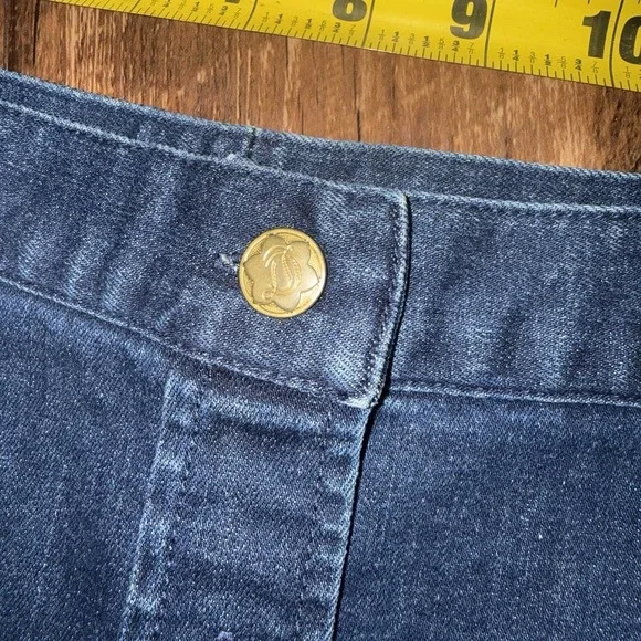 Draper James 8 Scallops Button Front Denim Skirt - Picture 3 of 6